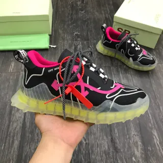 Off-White Runner أسود وردي أصفر نيون حذاء رياضي سميك