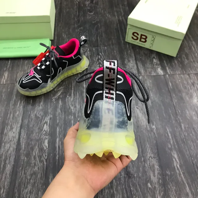 Off-White Runner أسود وردي أصفر نيون حذاء رياضي سميك 3