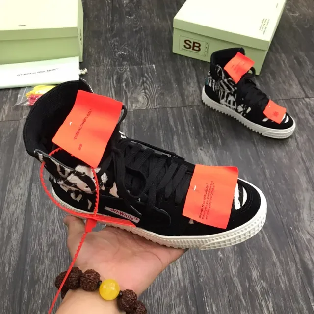 Off-White The Ten Sneakers Lifestyle Noires Multicolores High-Top à Imprimé Zebra 7