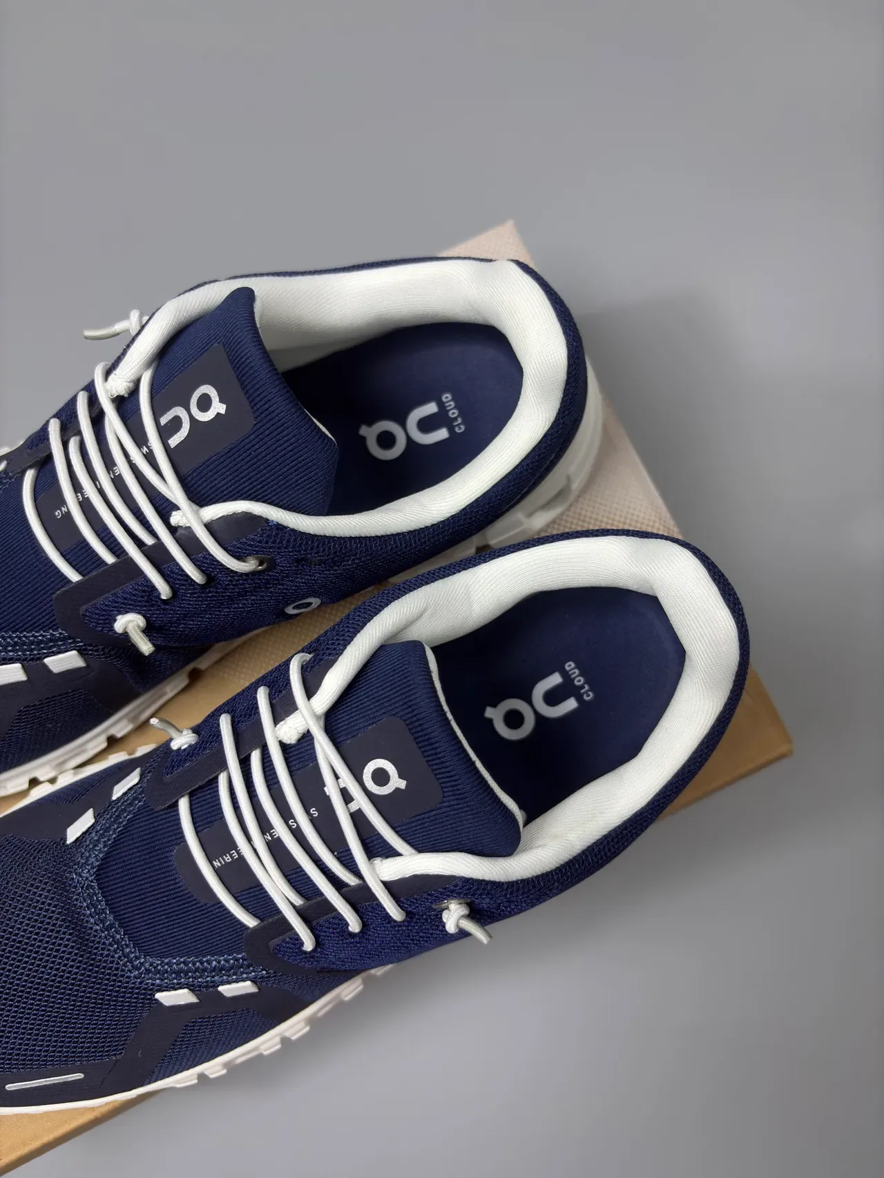 On Cloud Navy Blue Mesh Lifestyle Sneakers 8