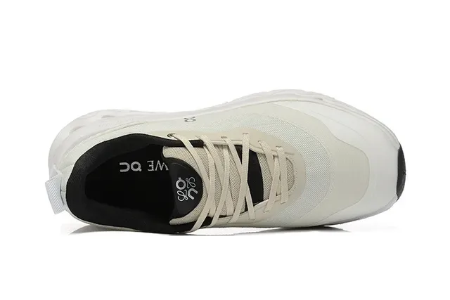On Cloudmonster Beige Black Cloudtec Pod Midsole Engineered Mesh Upper Running Shoes 3