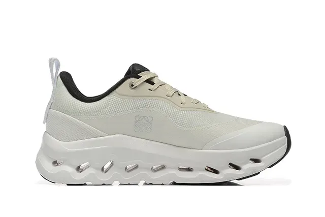 On Cloudmonster Beige Black Cloudtec Pod Midsole Engineered Mesh Upper Running Shoes 4