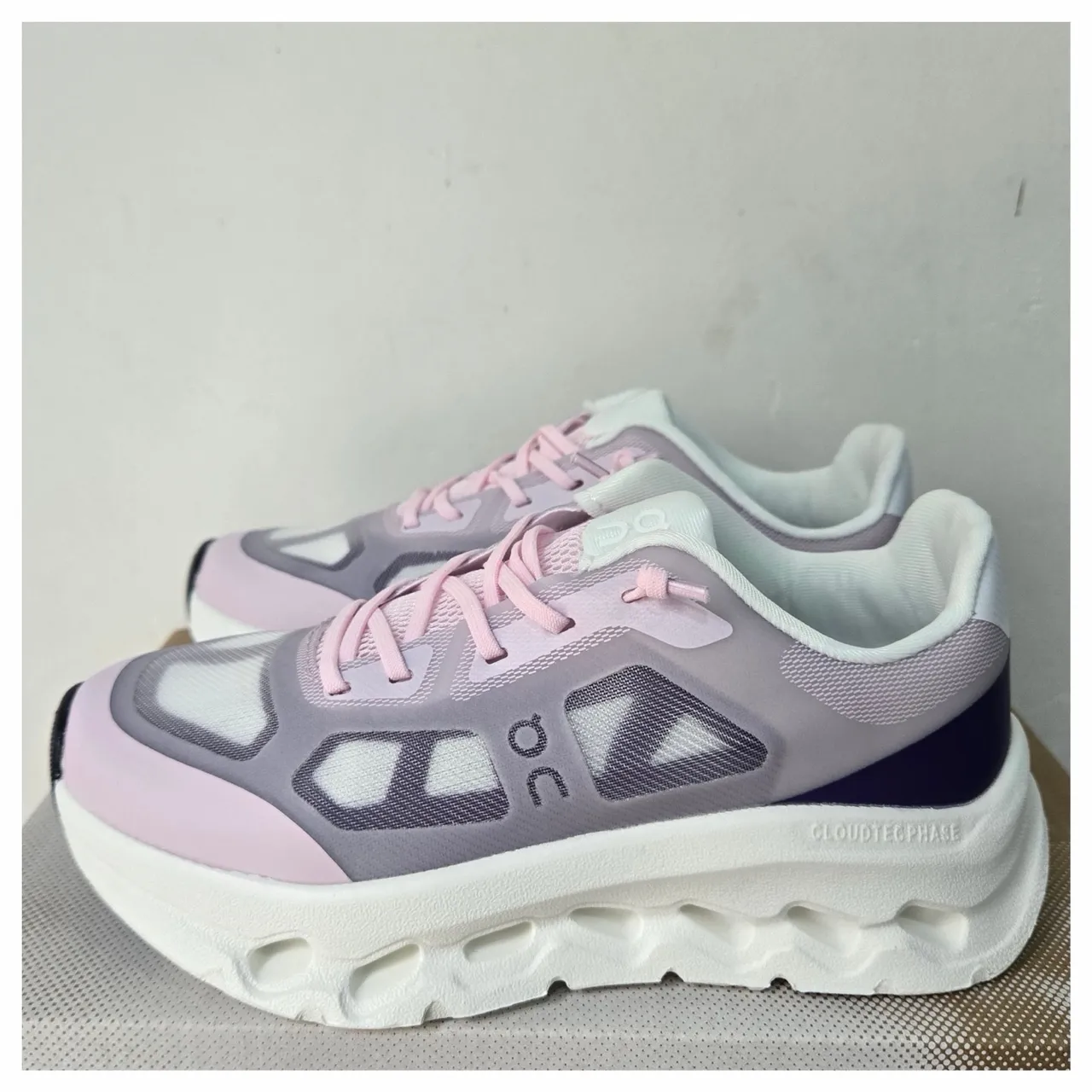 On Cloudmonster White Gray Green Chunky Sneakers 8