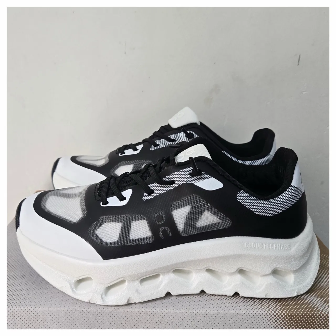 On Cloudmonster White Gray Green Chunky Sneakers 10