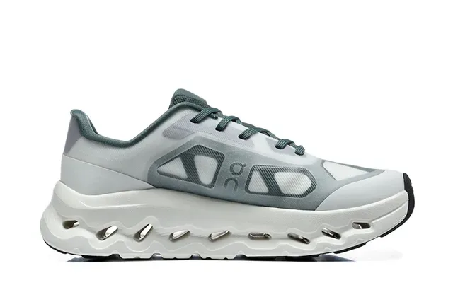 On Cloudmonster White Green Cloudtec Midsole Engineered Mesh Upper Sneakers 4