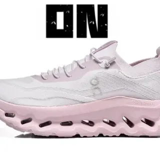 On Cloudmonster White Pink Running Shoes