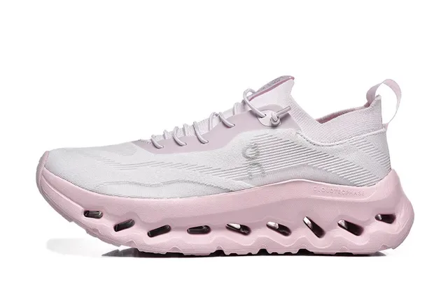 On Cloudmonster White Pink Running Shoes 3