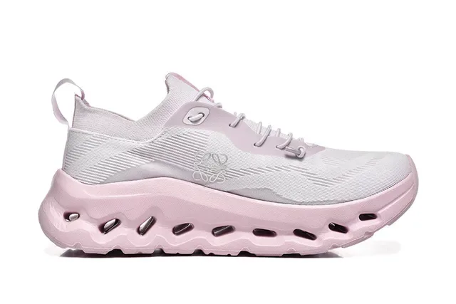 On Cloudmonster White Pink Running Shoes 4