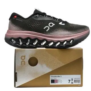 On Cloudsurfer 3 zapatillas de correr negras rosadas