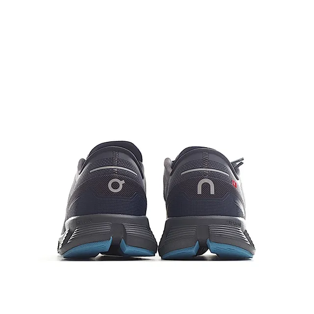 On Gray Blue Engineered Mesh Upper Segmented CloudTec Midsole Running Shoes 7