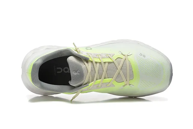 On Green White Gradient Knit Upper Open Hexagonal CloudTec Pods Running Shoes 3