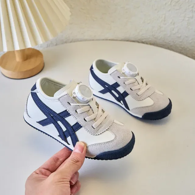Onitsuka Tiger White Navy Low-Top Runner Suede And Mesh Upper Lifestyle Sneakers 20