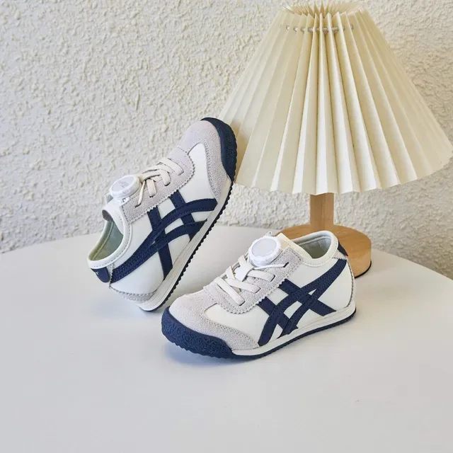 Onitsuka Tiger White Navy Low-Top Runner Suede And Mesh Upper Lifestyle Sneakers 21