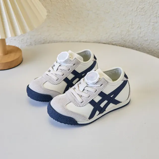 Onitsuka Tiger White Navy Low-Top Runner Suede And Mesh Upper Lifestyle Sneakers 22