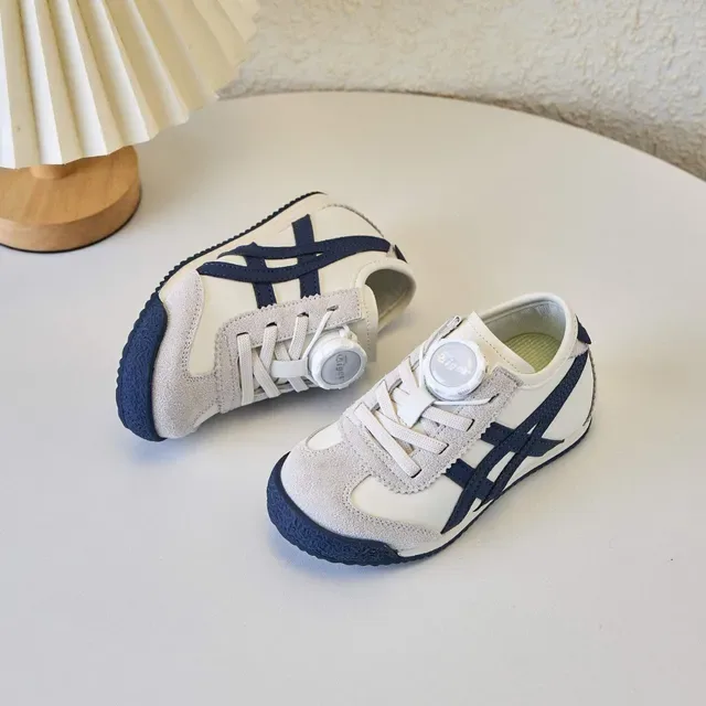 Onitsuka Tiger White Navy Low-Top Runner Suede And Mesh Upper Lifestyle Sneakers 23
