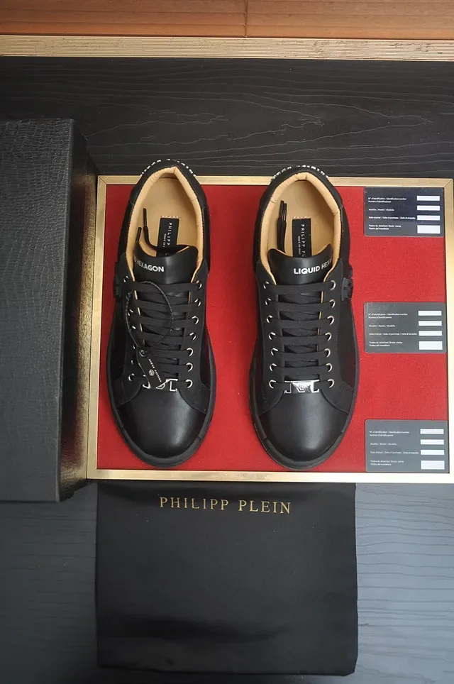 Philipp Plein Zapatillas Lifestyle de Cuero Negro con Logo Hexagonal de Plataforma 3