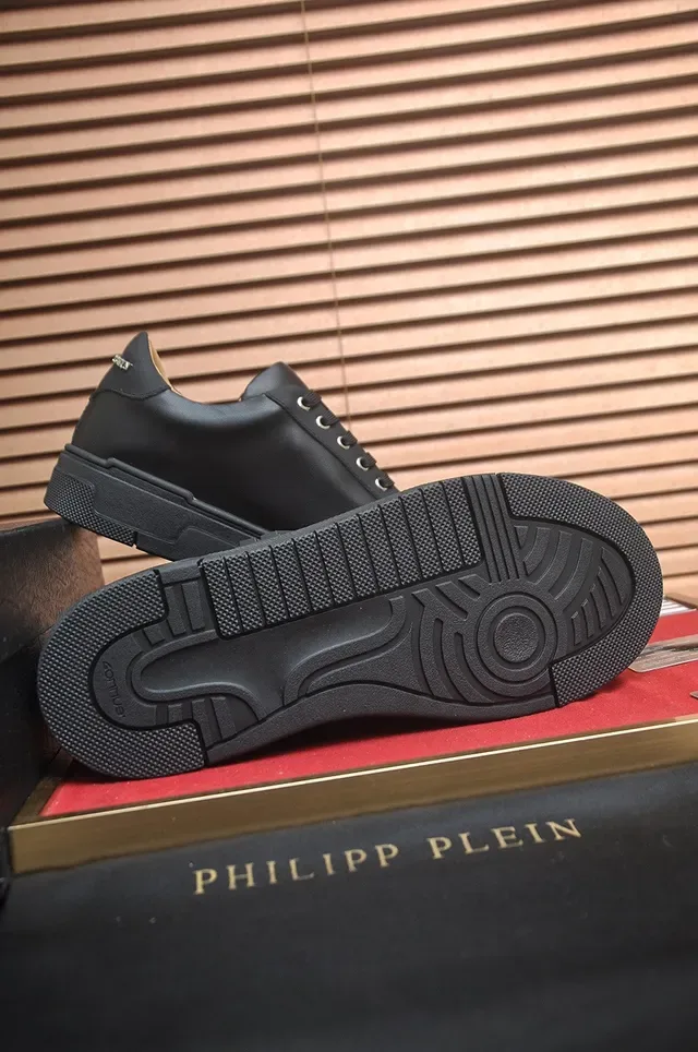 Philipp Plein Zapatillas Lifestyle de Cuero Negro con Logo Hexagonal de Plataforma 7