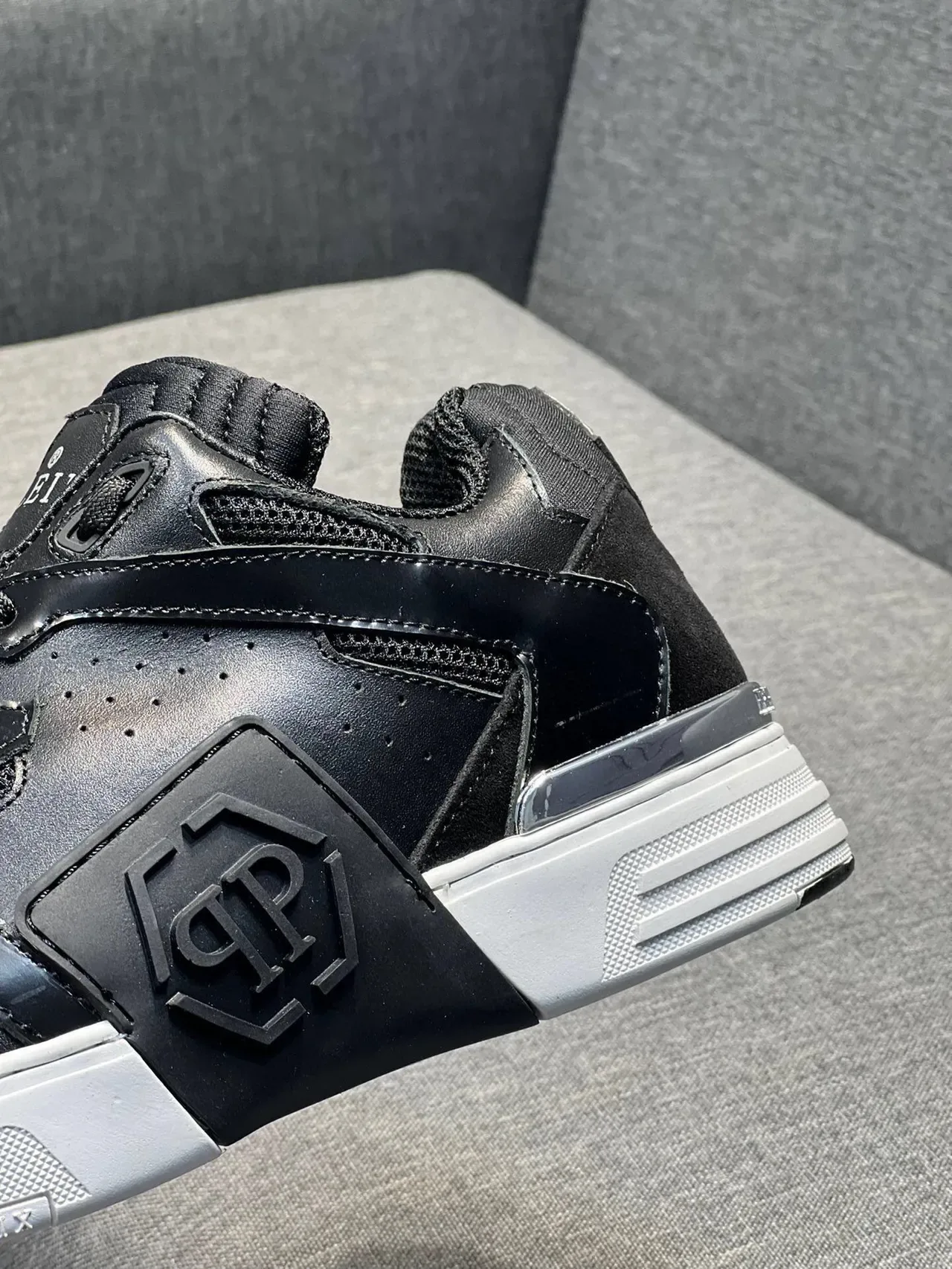 Philipp Plein Black Perforated Toe Lifestyle Sneakers 4