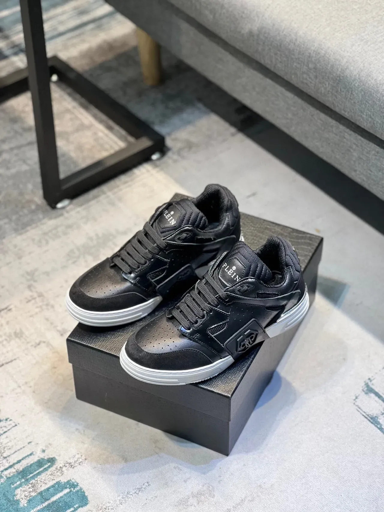 Philipp Plein Black Perforated Toe Lifestyle Sneakers 5