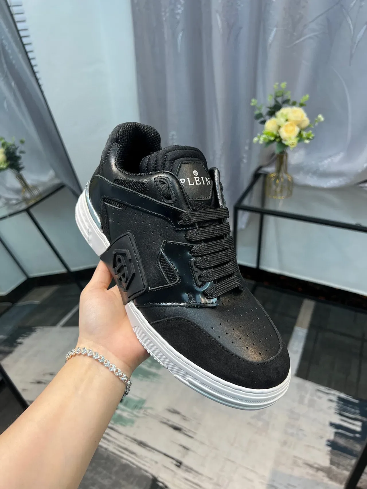 Philipp Plein Black Perforated Toe Lifestyle Sneakers 6