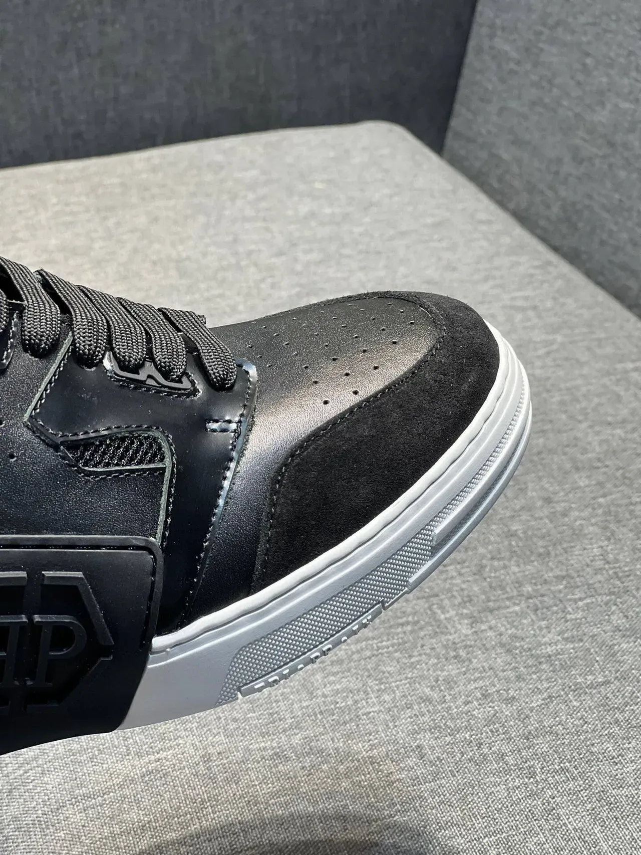 Philipp Plein Black Perforated Toe Lifestyle Sneakers 8