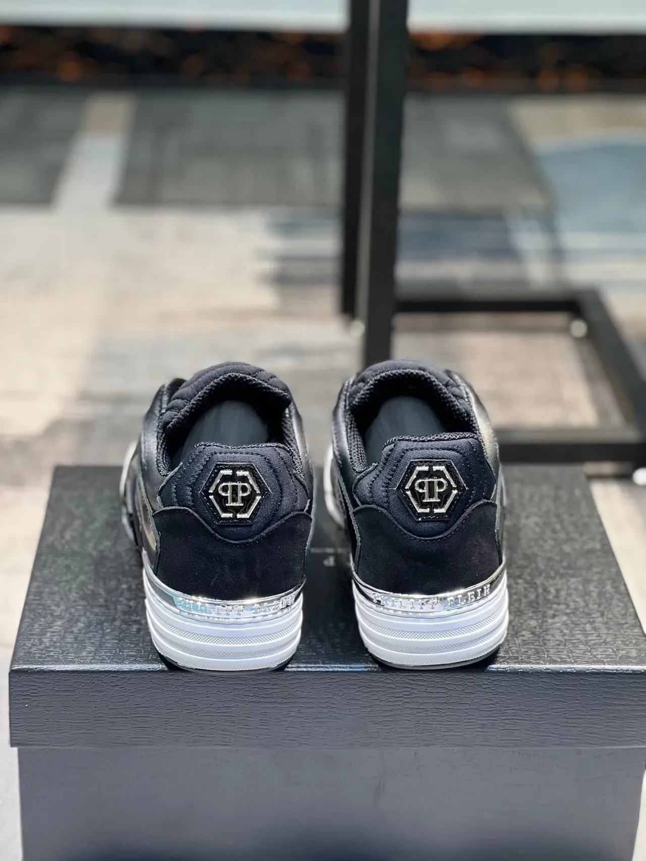 Philipp Plein Black Perforated Toe Lifestyle Sneakers 9