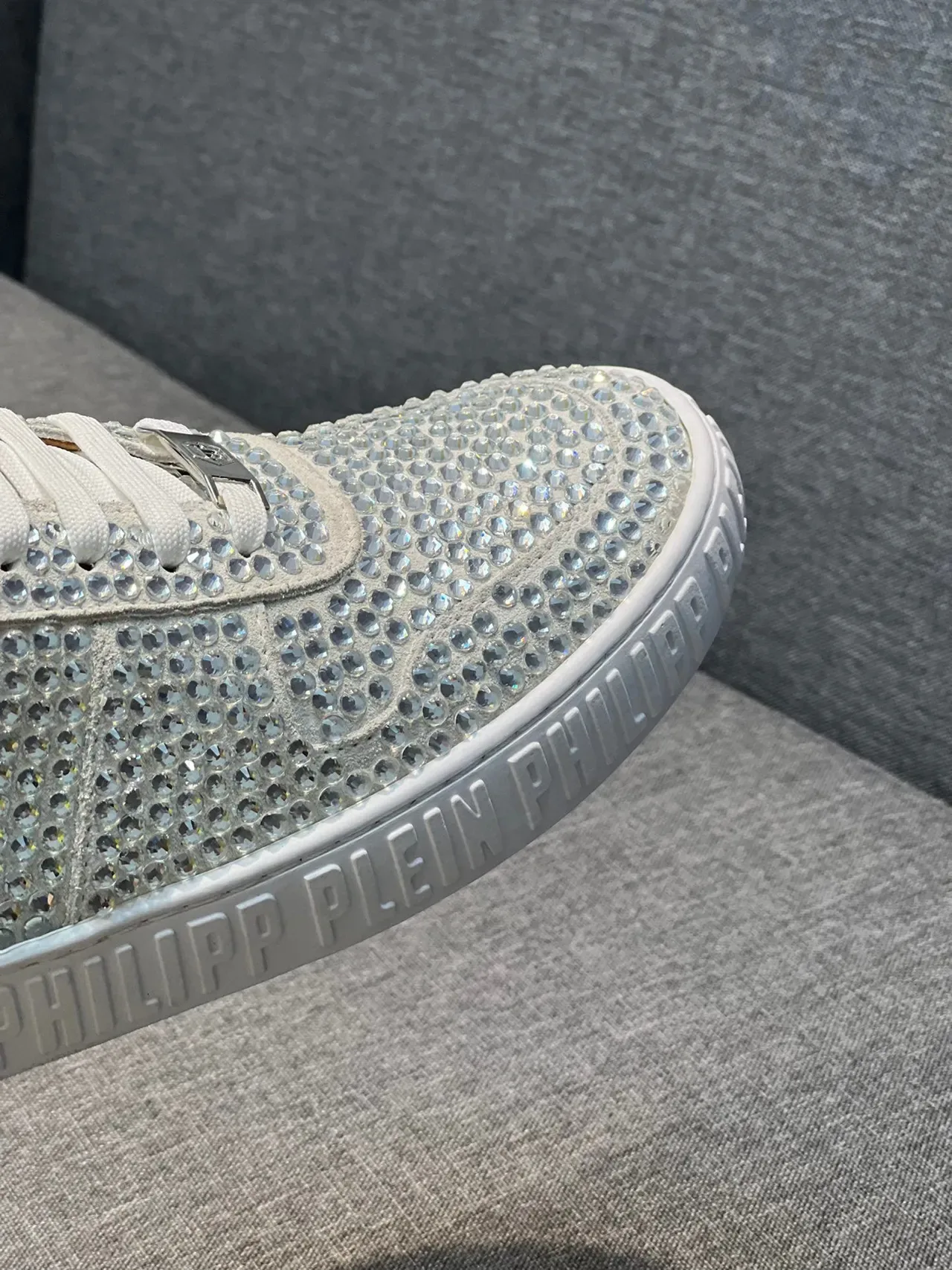 Philipp Plein Crystal-Embellished White Lifestyle Sneakers 3