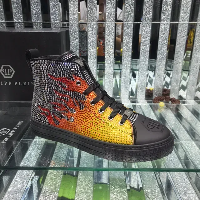 Philipp Plein Crystal Flame chaussures lifestyle à lacets hautes 1