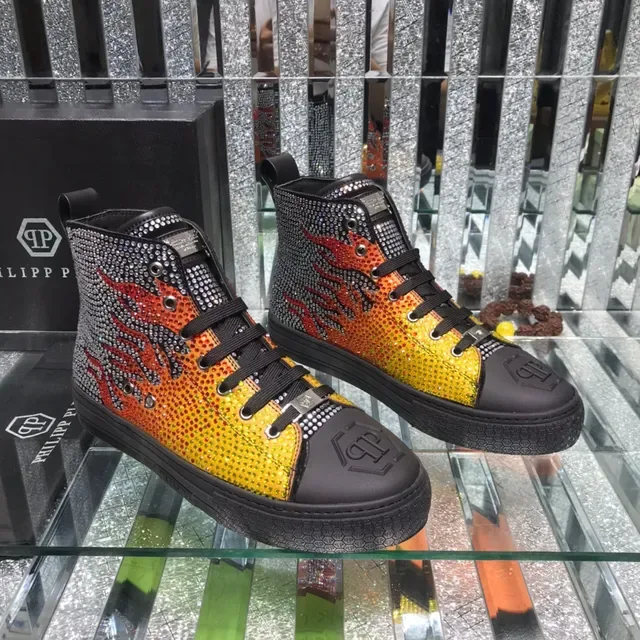 Philipp Plein Crystal Flame chaussures lifestyle à lacets hautes 7