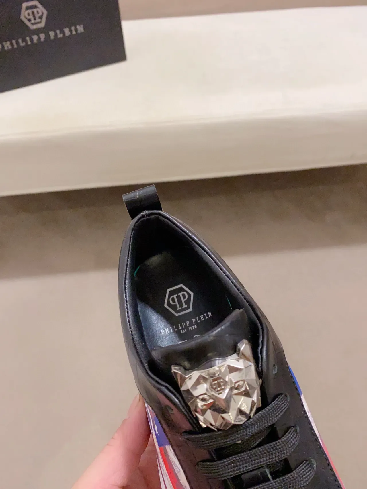 Philipp Plein Graphic-Print Black and Multicolor Lifestyle Sneakers 7