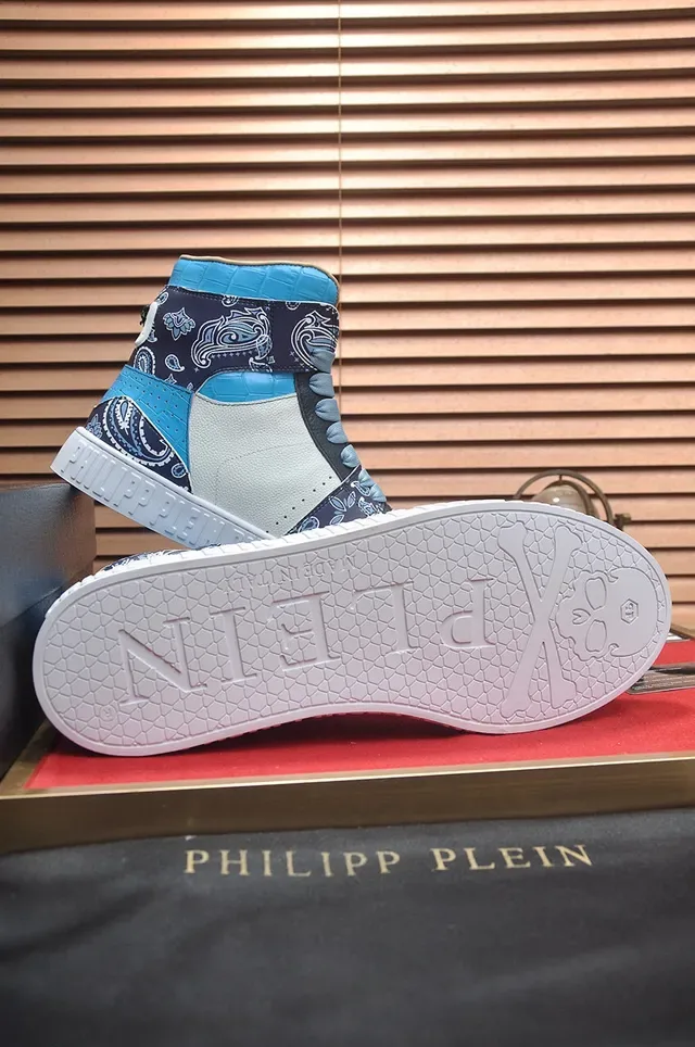 Philipp Plein Tênis Lifestyle High Top com Patchwork Caveira 7