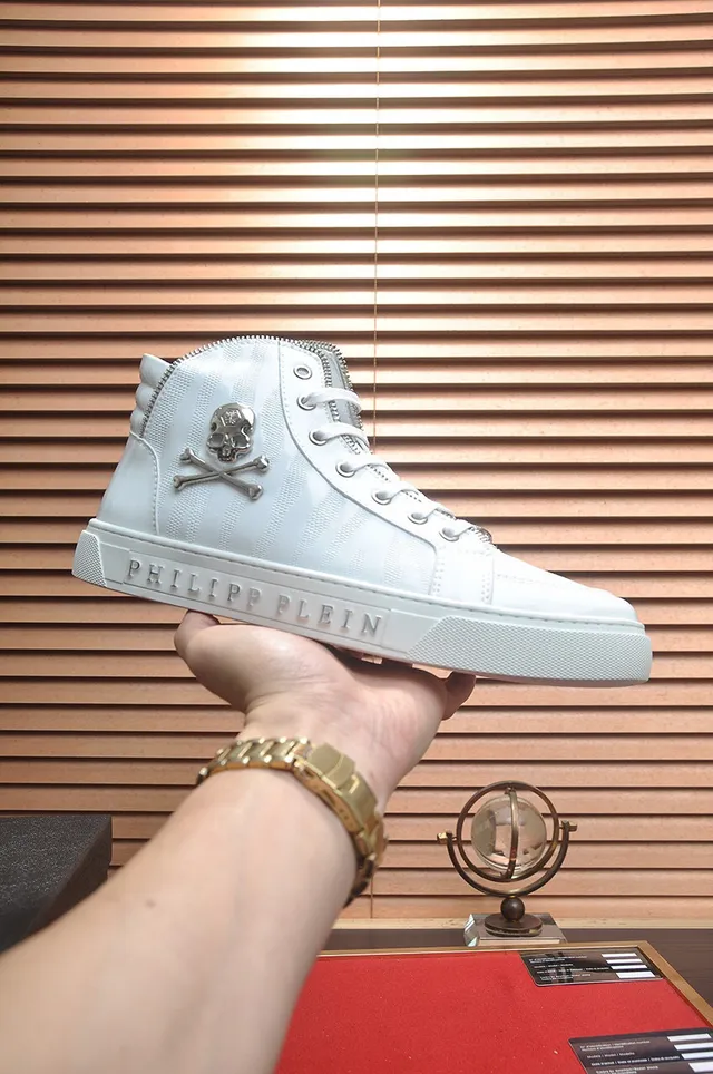 Philipp Plein sneakers hautes avec emblema de crâne blanc lifestyle 2