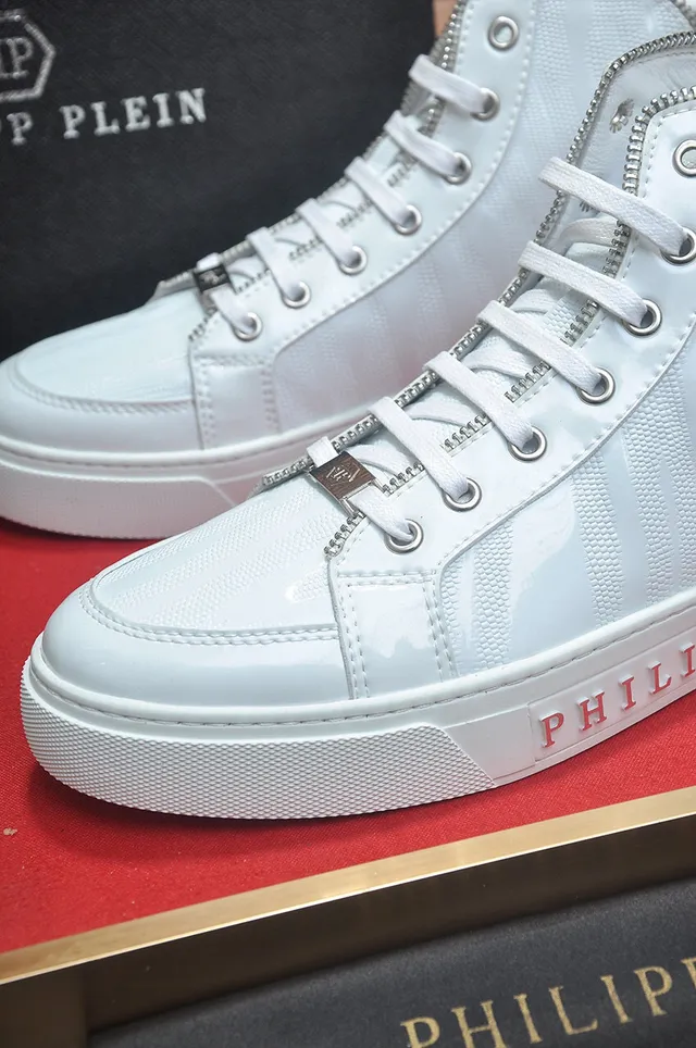 Philipp Plein sneakers hautes avec emblema de crâne blanc lifestyle 8