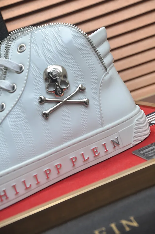 Philipp Plein sneakers hautes avec emblema de crâne blanc lifestyle 9