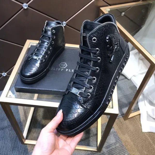 Philipp Plein High Top Snake-Embossed Black Lifestyle Sneakers 2