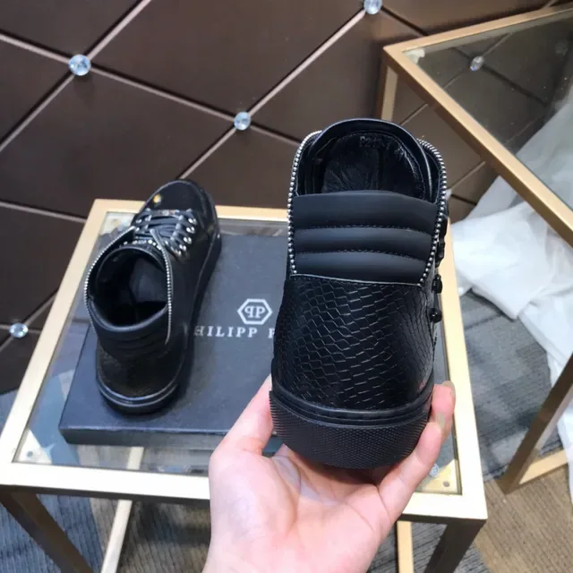 Philipp Plein High Top Snake-Embossed Black Lifestyle Sneakers 6