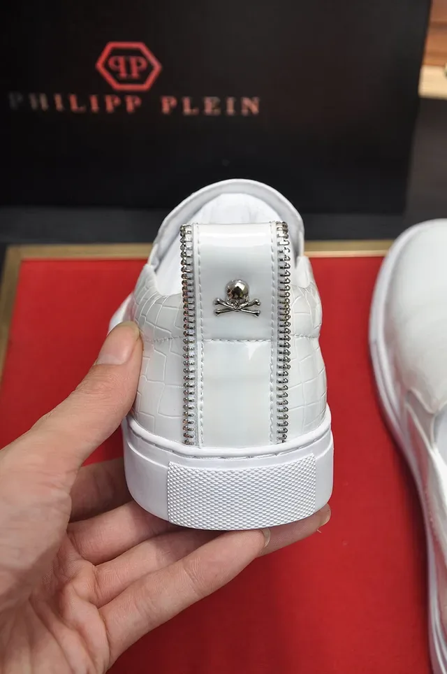 Philipp Plein حذاء رياضي أبيض كروك-إمبوسد سلايب أون أسلوب حياة 2