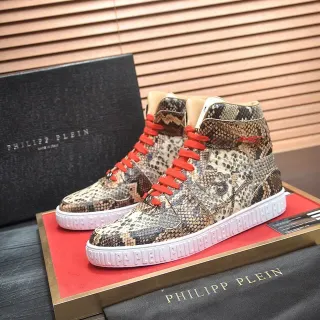 Philipp Plein Snakeskin-Print High-Top Lifestyle Sneakers