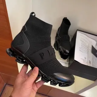 Philipp Plein Speed Trainer काली Sock-Fit लाइफस्टाइल स्नीकर
