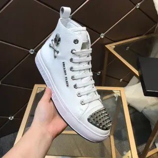 Philipp Plein Studded High-Top White Lifestyle Sneakers
