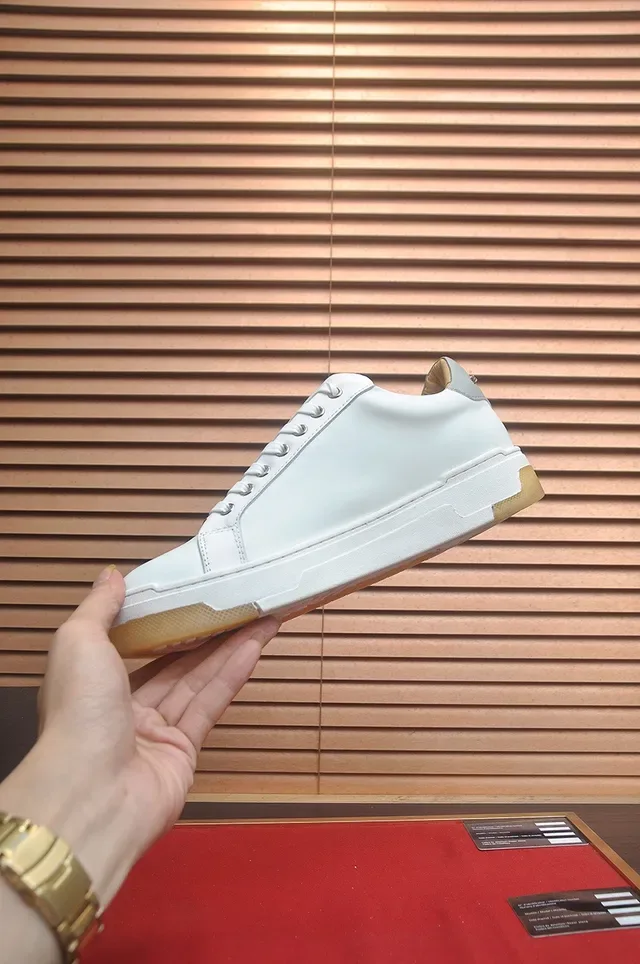 Philipp Plein Blanc Beige Cuir Supérieur Hexagonal Métallique PP Logo Lifestyle Sneakers 5