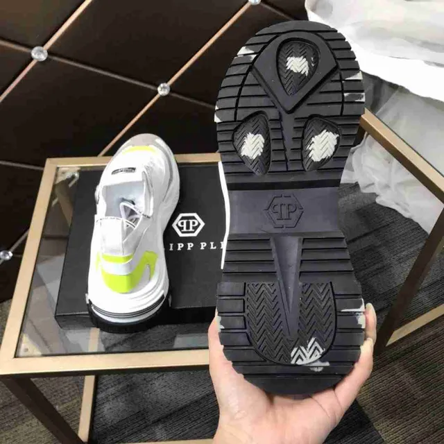 Philipp Plein White Yellow Laceless Strap Closure Platform Sole Chunky Sneakers 7