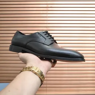 Prada Black Cap-Toe Oxford Shoes
