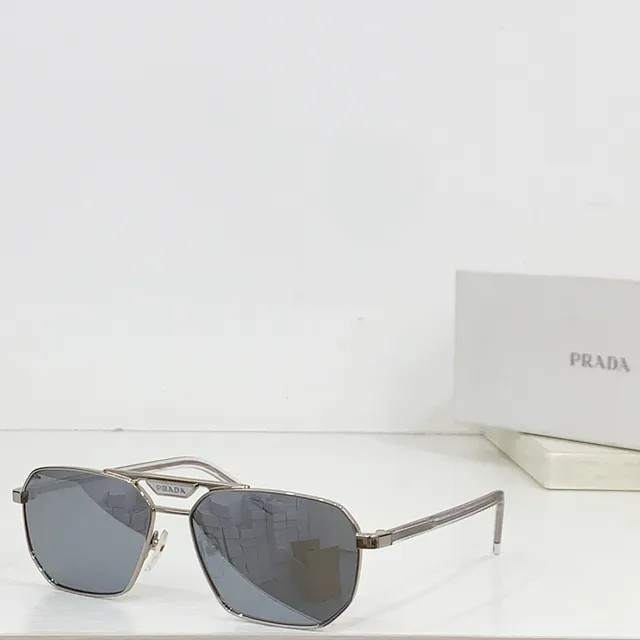 Prada Black Gold Rectangular Shield Silhouette Metal Front Sunglasses 8