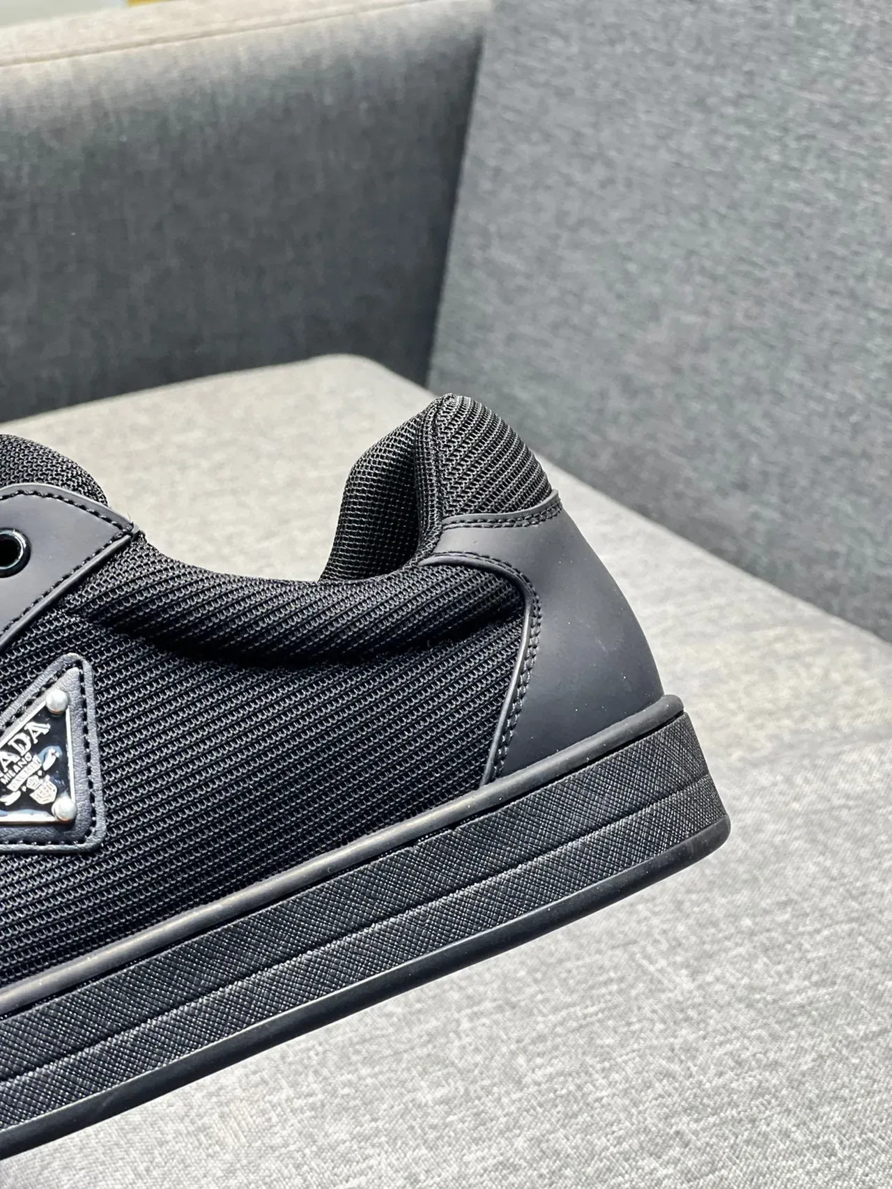 Prada Black Low-Top Mesh-and-Synthetic Upper Lifestyle Sneakers 9