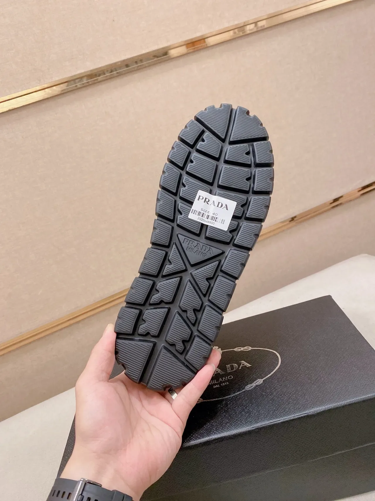 Prada Black Low-Top Platform Sole Lifestyle Sneakers 3