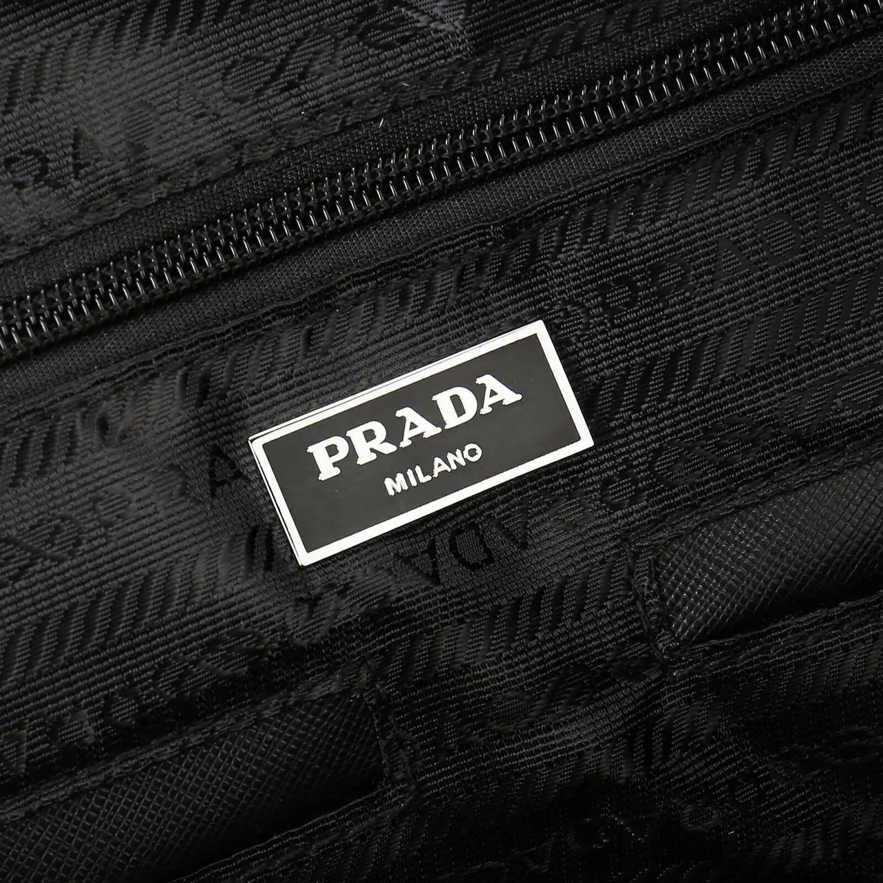 Prada Black Nylon Body Saffiano Leather Trim Boston Bag 2