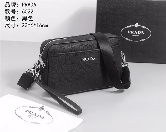 Prada काला दानेदार चमड़ा आयताकार संरचित क्रॉसबॉडी बैग 8