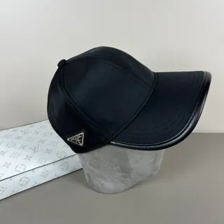 Prada Black Structured Six-Panel Matte Fabric Baseball Cap