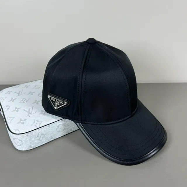 Prada Black Structured Six-Panel Matte Fabric Baseball Cap 3